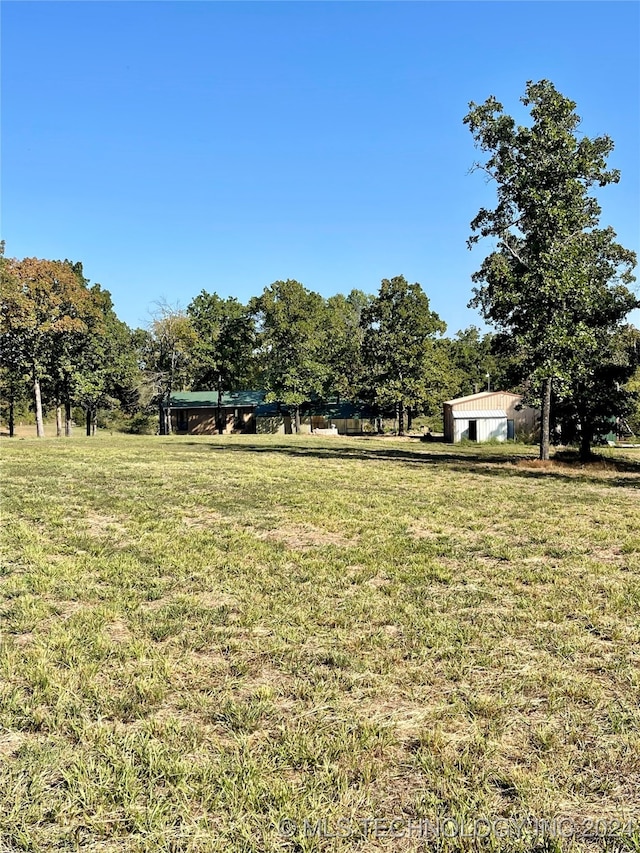 view of yard with a rural view