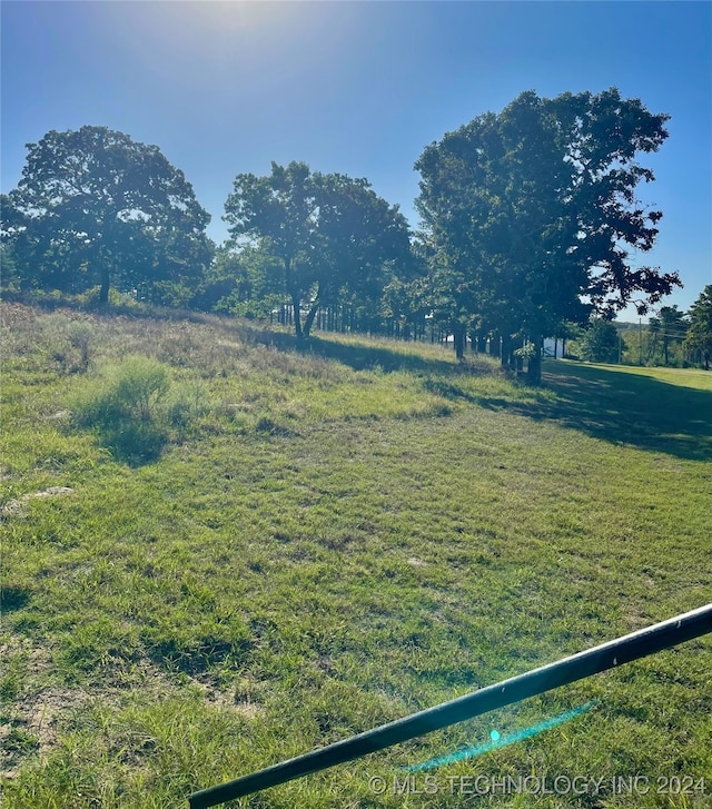 view of yard with a rural view