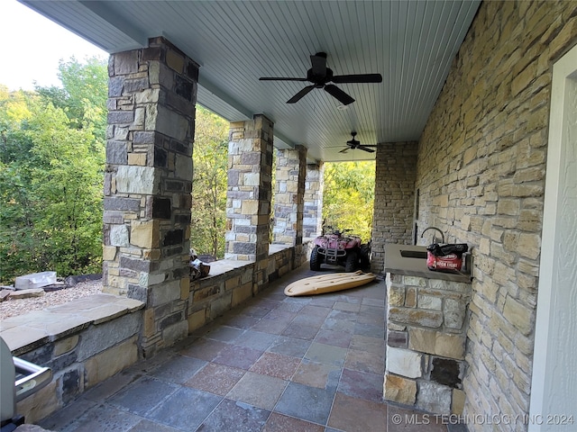 view of patio / terrace with ceiling fan