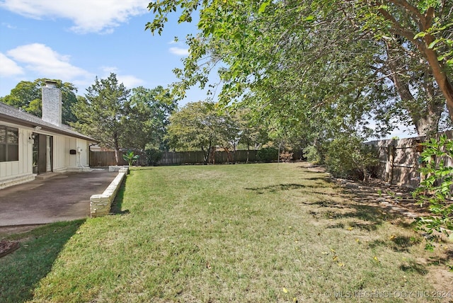 view of yard with a patio area