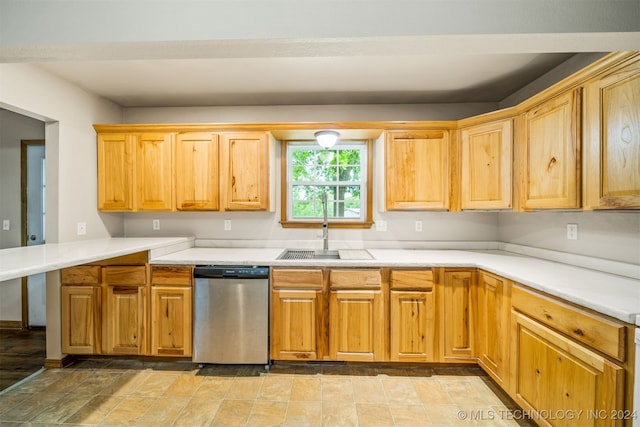 kitchen featuring stainless steel dishwasher and sink