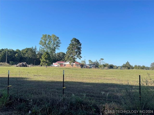 view of yard with a rural view