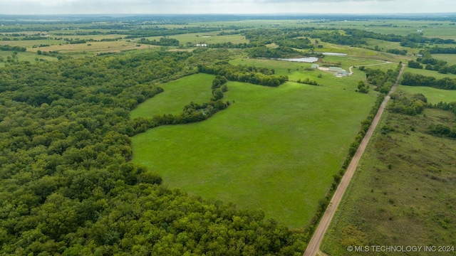 bird's eye view with a rural view