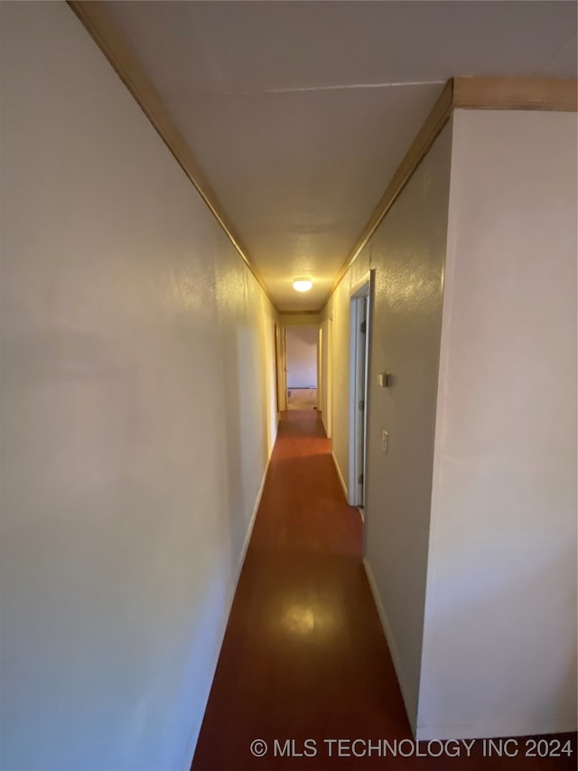 hall featuring dark hardwood / wood-style floors