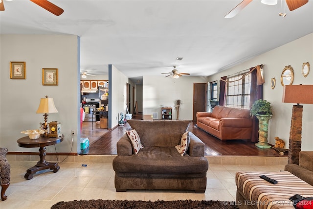 living room featuring light hardwood / wood-style flooring