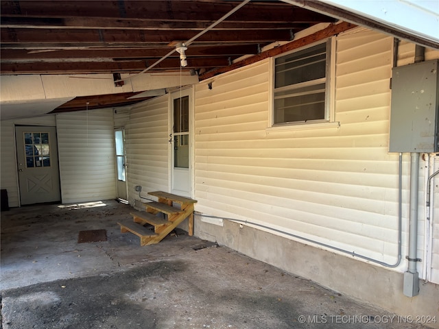 view of garage