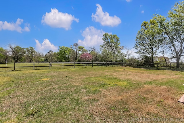 view of yard featuring a rural view