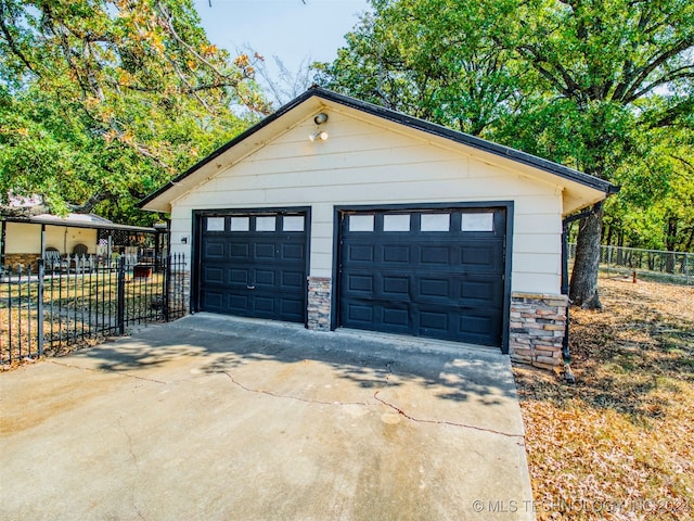 view of garage