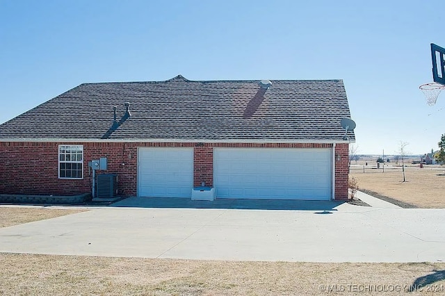 exterior space with a garage