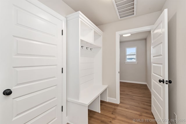 mudroom featuring hardwood / wood-style floors