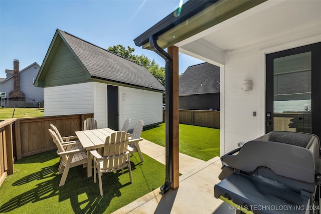 view of patio with grilling area