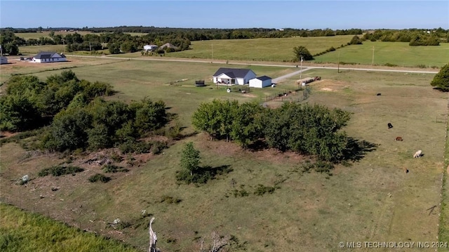 bird's eye view with a rural view