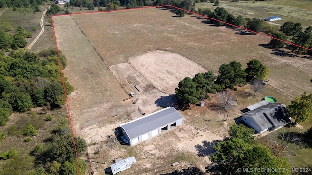 drone / aerial view featuring a rural view