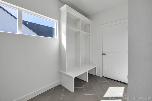 mudroom with tile patterned flooring