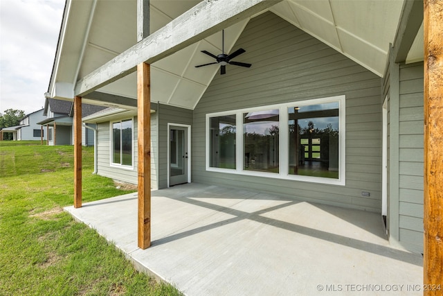 view of patio / terrace with ceiling fan