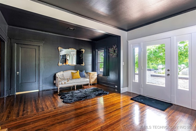 entryway with wood-type flooring