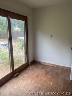 empty room featuring light wood-type flooring and plenty of natural light