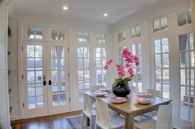 sunroom with french doors