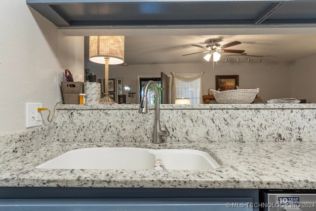 room details with sink and ceiling fan