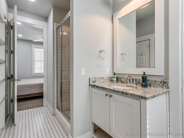 86 Ridgeline, Carlton Landing, OK 74432 - full bath with ensuite bath, vanity, and a stall shower