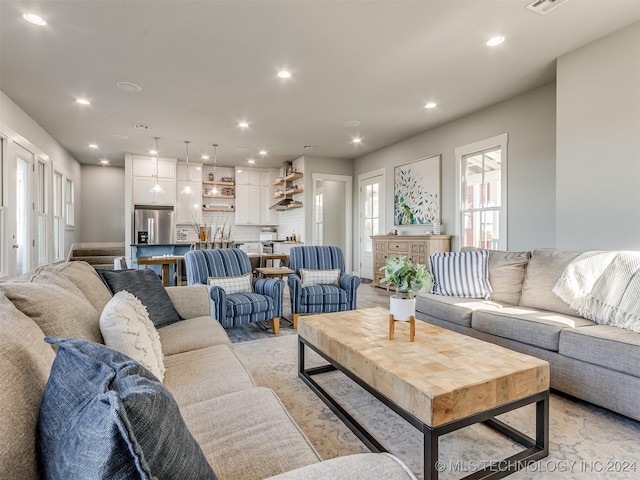 86 Ridgeline, Carlton Landing, OK 74432 - living area featuring recessed lighting, a wealth of natural light, and visible vents