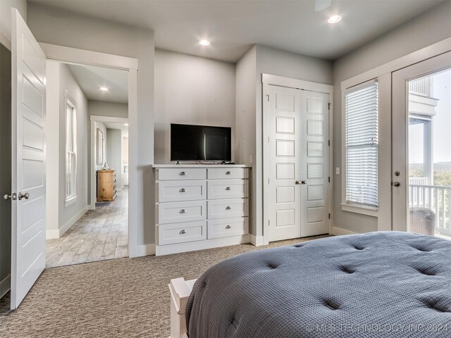 86 Ridgeline, Carlton Landing, OK 74432 - bedroom with baseboards, access to exterior, and recessed lighting