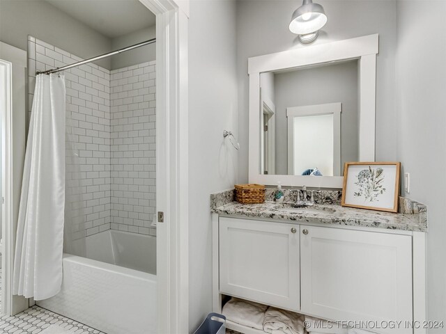 86 Ridgeline, Carlton Landing, OK 74432 - bathroom with shower / bath combo with shower curtain and vanity