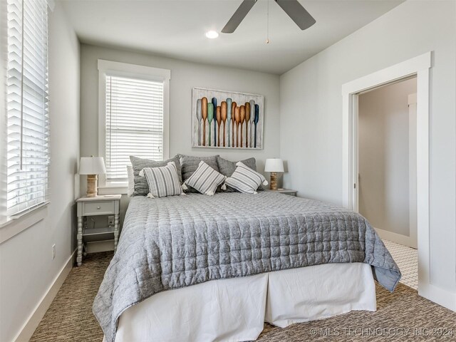 86 Ridgeline, Carlton Landing, OK 74432 - carpeted bedroom featuring recessed lighting, a ceiling fan, and baseboards