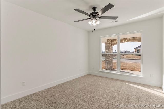 2804 E Northampton St, Broken Arrow, OK 74014 - empty room with carpet floors, baseboards, and a ceiling fan