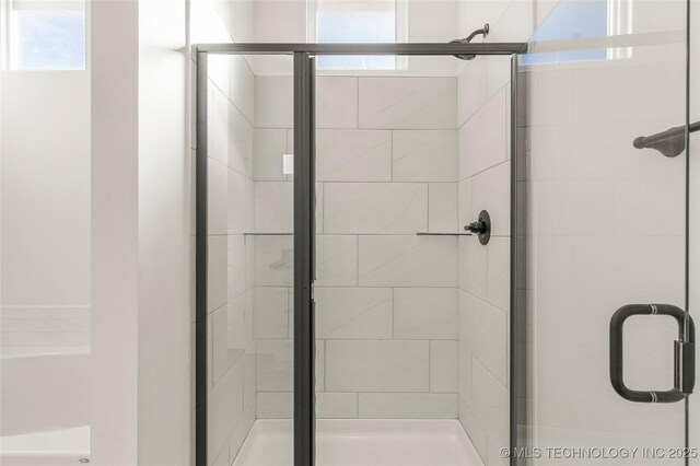 2804 E Northampton St, Broken Arrow, OK 74014 - full bathroom with a shower stall and healthy amount of natural light