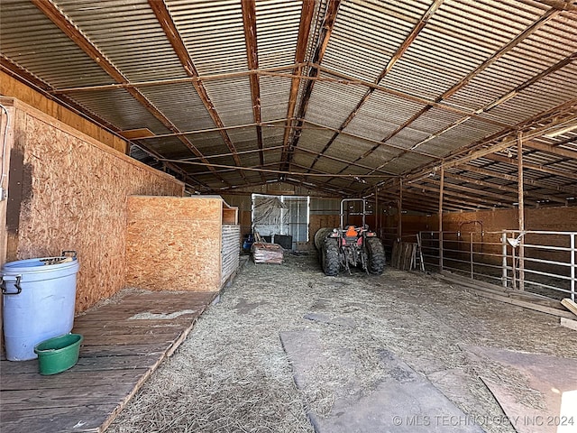 interior space with an exterior structure