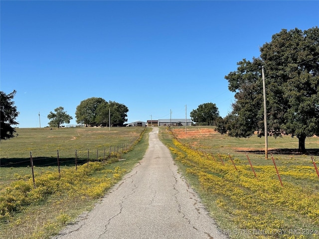 view of street with a rural view