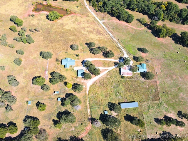 drone / aerial view with a rural view