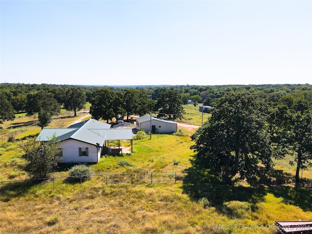 bird's eye view with a rural view