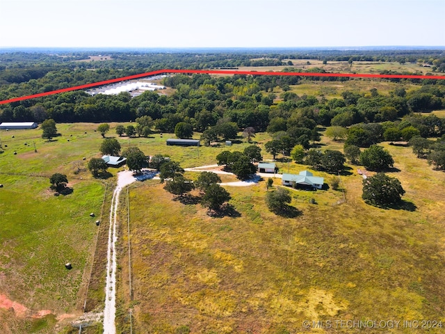 drone / aerial view with a rural view