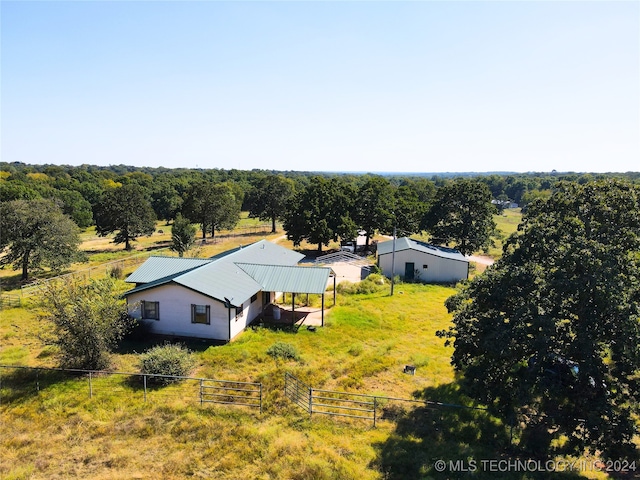 bird's eye view with a rural view