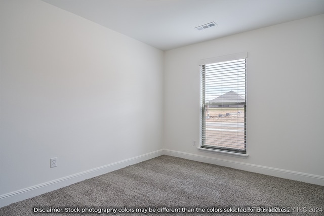 view of carpeted spare room