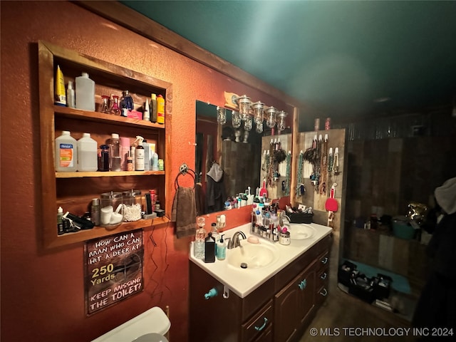 bathroom with toilet and vanity