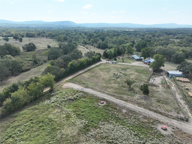 aerial view with a mountain view