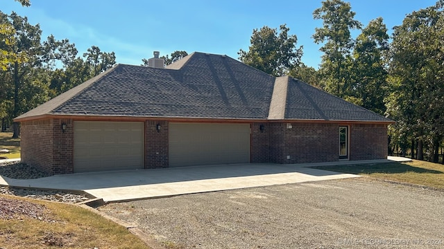 view of home's exterior with a garage