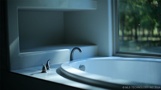 bathroom with a washtub