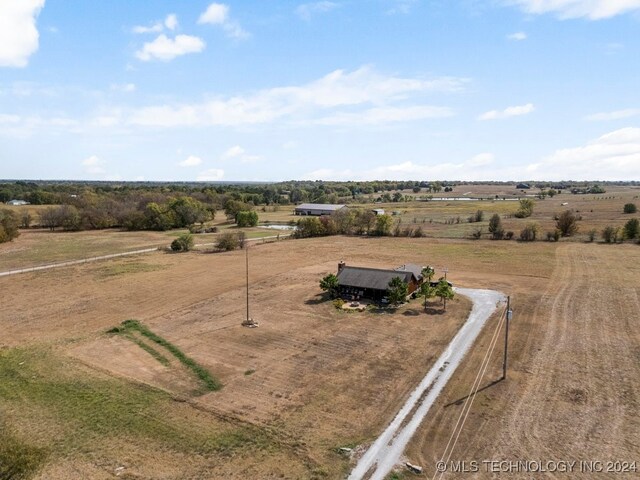 aerial view with a rural view