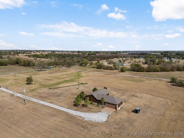 bird's eye view with a rural view