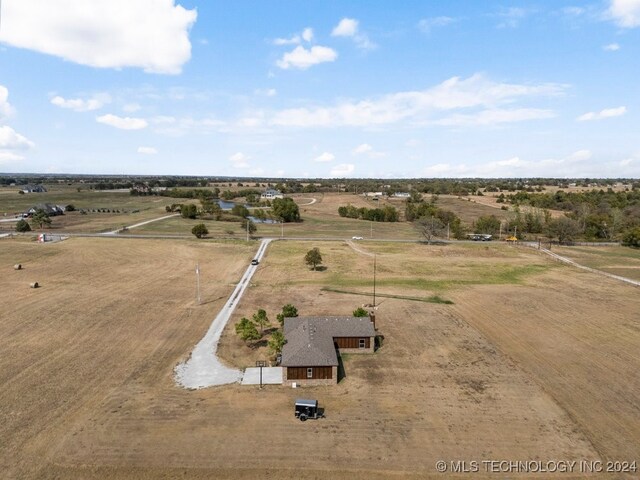 drone / aerial view featuring a rural view