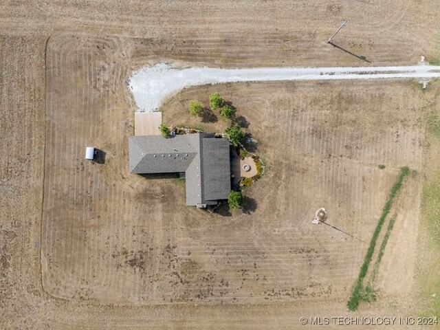 aerial view with a rural view