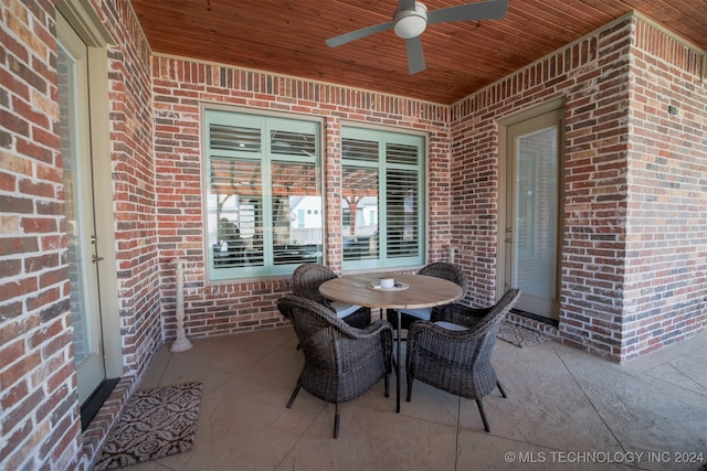 view of patio with ceiling fan