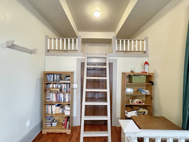 interior space with hardwood / wood-style floors