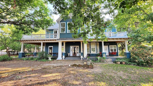 view of front of house with a deck