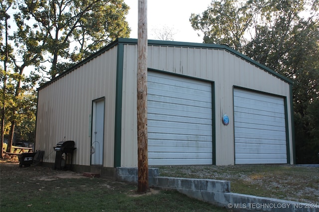 view of garage