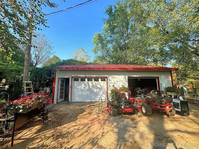 view of garage